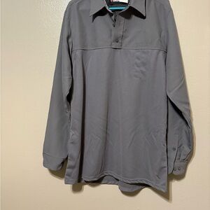 Men’s Blauer Gray Long Sleeve Quarter Button Pullover Shirt. Size L